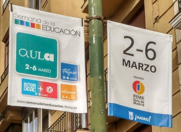 EXPOELEARNING en banderolas de Madrid