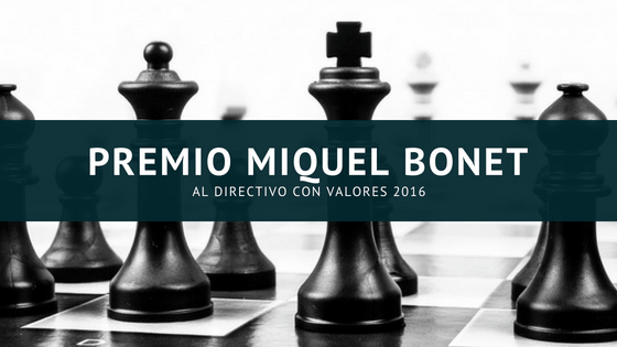 Joan A. Vélez Carreño, Director de Recursos Humanos de Europastry, galardonado con el premio Miquel Bonet al Directivo con Valores 2016