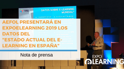 AEFOL presentará en EXPOELEARNING 2019 los datos del «Estado actual del e-learning en España»